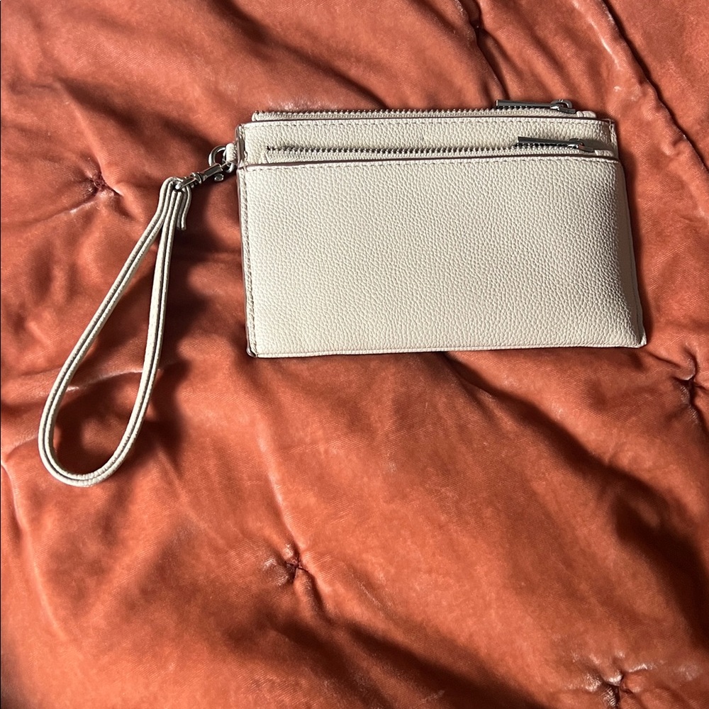 Chic Cream Wristlet Clutch